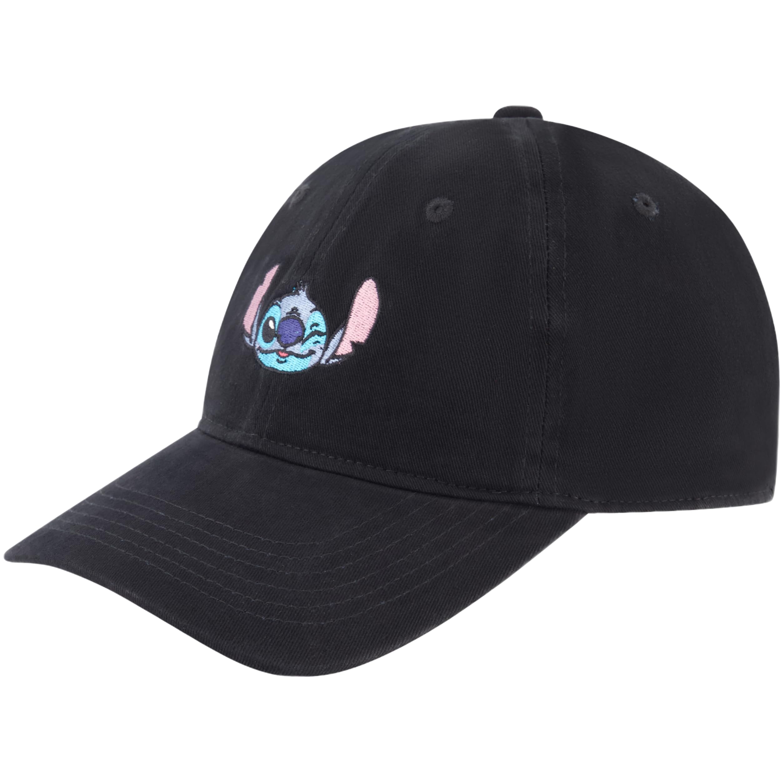 Disney Lilo and Stitch Dad Hat, Adult Baseball Cap with Curved Brim, Black, One Size