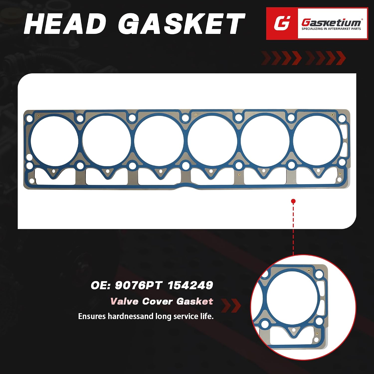 HS9076PT4 Engine Cylinder Head Gasket Set Fit for Jeep Cherokee Grand Cherokee Wrangler Cherokee Super Cherokee 4.0 1990-2007