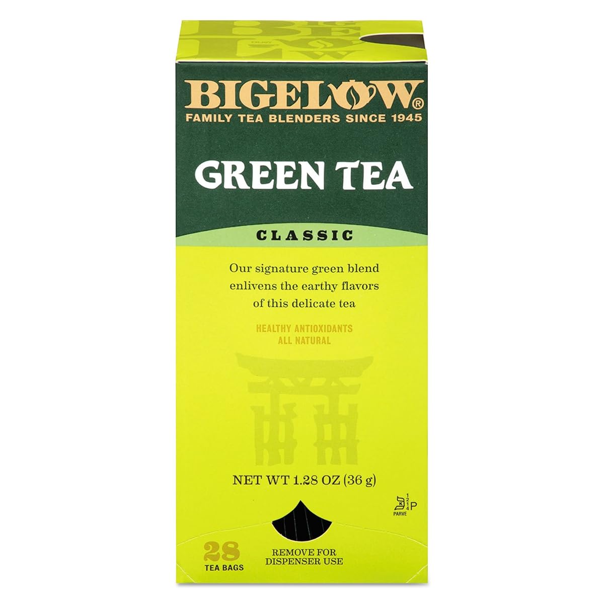 Bigelow Green Tea Bags, Box Of 28 Bags