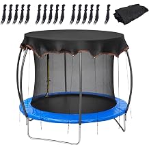12FT Trampoline Shade Cover, Round Mesh Canopy with 16 Ties for Outdoor Use