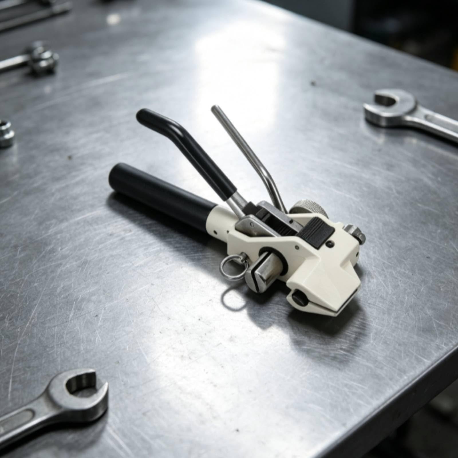 Colcolo Attrezzo Manuale per Fascette Stringitubo con Meccanismo Visibile in Metallo E Manici Gommati per Serraggio Preciso E Taglio per Lavori Elettrici