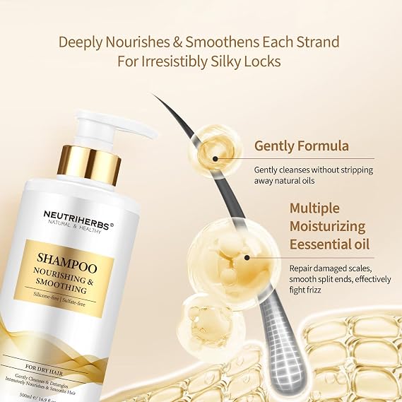 Neutriherbs Hair Wash Set, Shampoo and Conditioner for Frizzy, Dry Hair