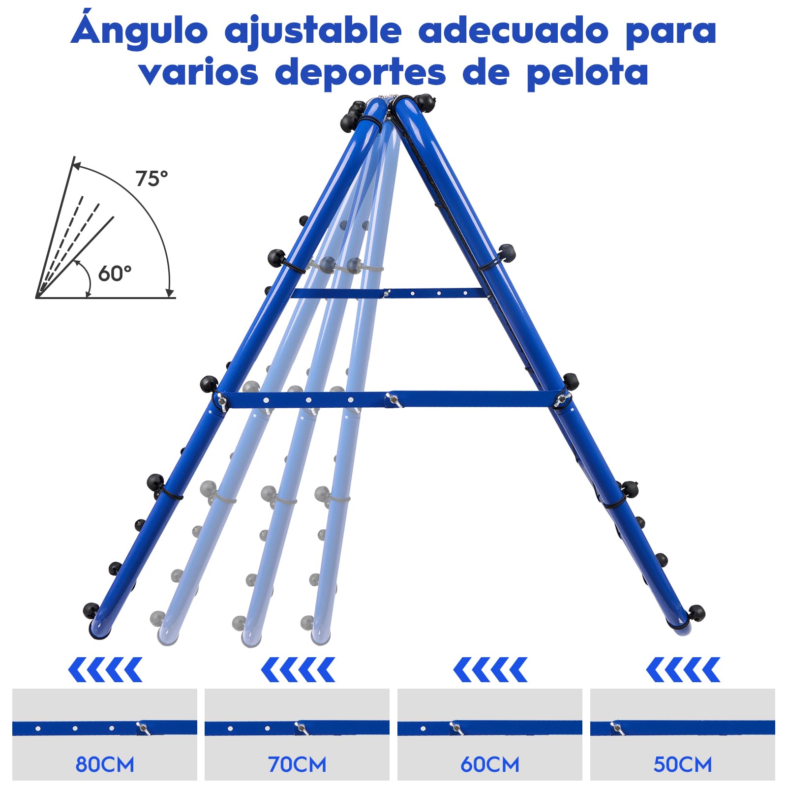 Red de rebote ajustable de doble cara para fútbol, béisbol, tenis, rugby, 80/100/120 cm