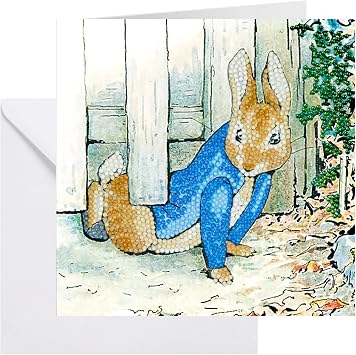 Crystal Art Card Kit - Peter Rabbit Under The Fence - Create Your Own Card
