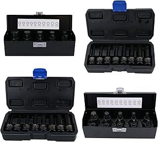 1/2in Impact Torx Star Allen Hex Key Sockets Shallow + Deep 4 â€“ 19mm T20 - T70