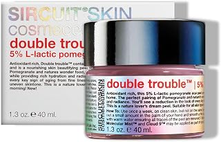 Sircuit Skin DOUBLE TROUBLE - Peel Off Mask with 5% L-Lactic, Pomegranate + Acai Peel - Hydrating Facial Mask Promotes Radiant Skin (1.3 oz)