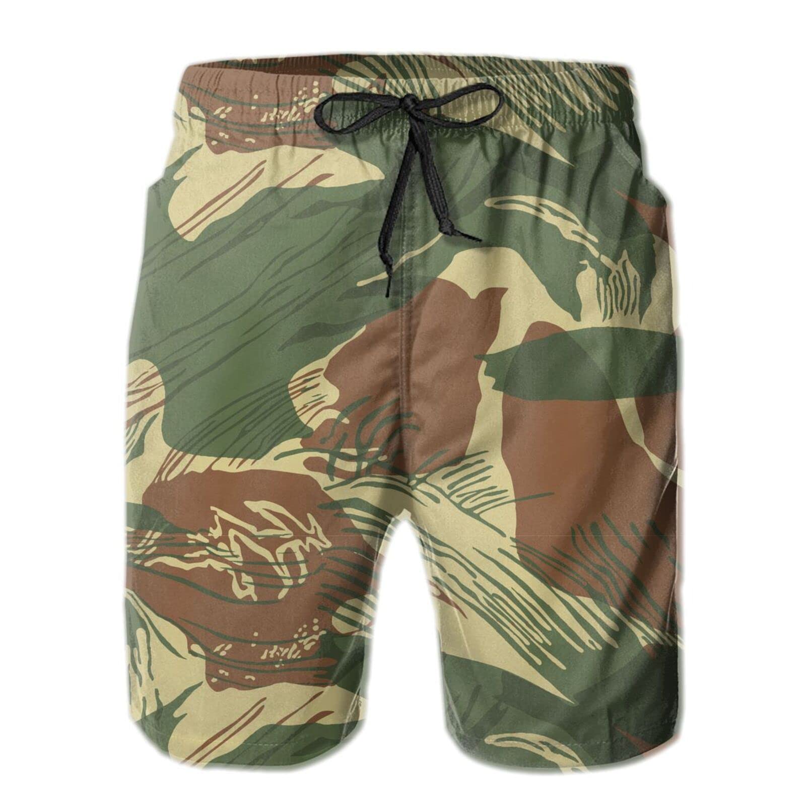 Men's Camouflage Swim Trunks Quick Dry Beach Board Shorts Casual Novelty Swimwear with Pockets Summer Swimsuit
