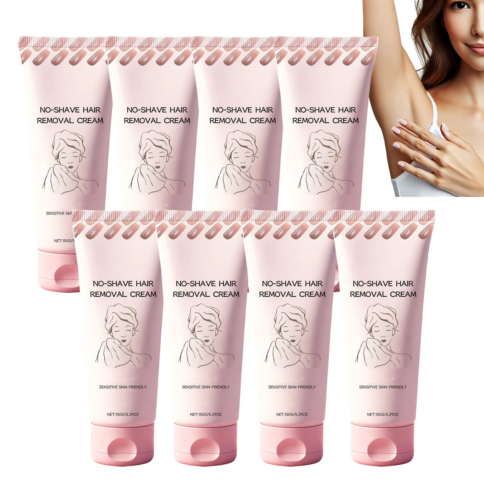 Crema Depilatoria Sin Afeitado – Depilación Rápida Y Suave Para Piel Sensible, Deja Piel Suave Y Protegida Después De La Depilación, Axilas, Piernas Y Zona Intima (8pcs)