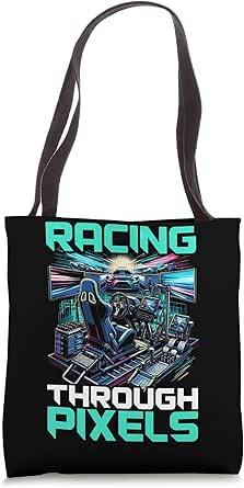 Amazon.com: Sim Racing Sim Racer Race Car Simulator Racing Tote Bag ...