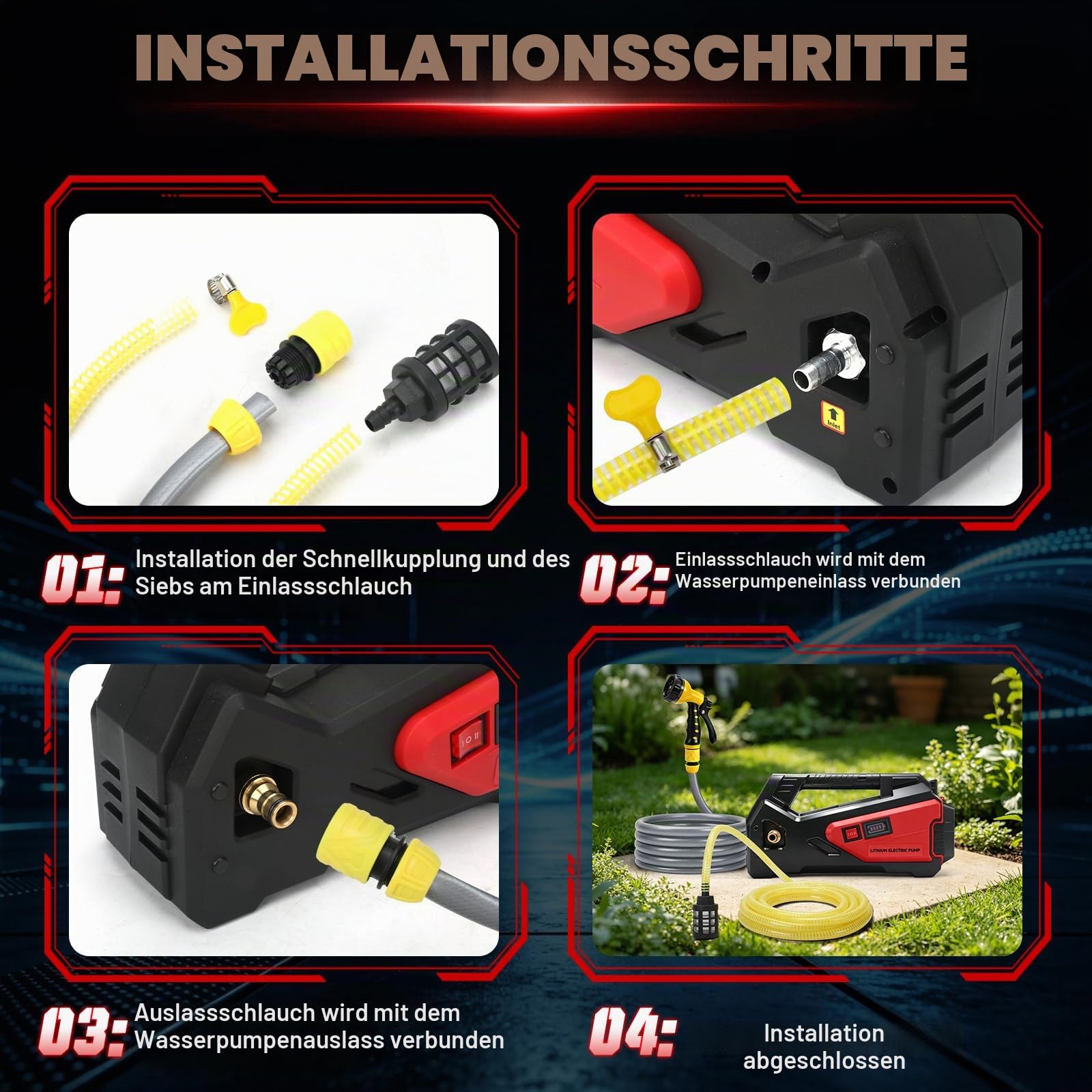 Wasserpumpen für Milwaukee 18V Akku(Ohne Akku),kabellose Tragbare Pumpe