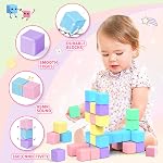 Magnetic Blocks for Toddler Toys Age 3-5, Magnetic Tiles Building Blocks Magnet Cubes Kids Toys for 3 Year Old Boys Girls, Montessori Sensory Toys for Ages 4-6 Christmas Birthday Gifts 32pcs
