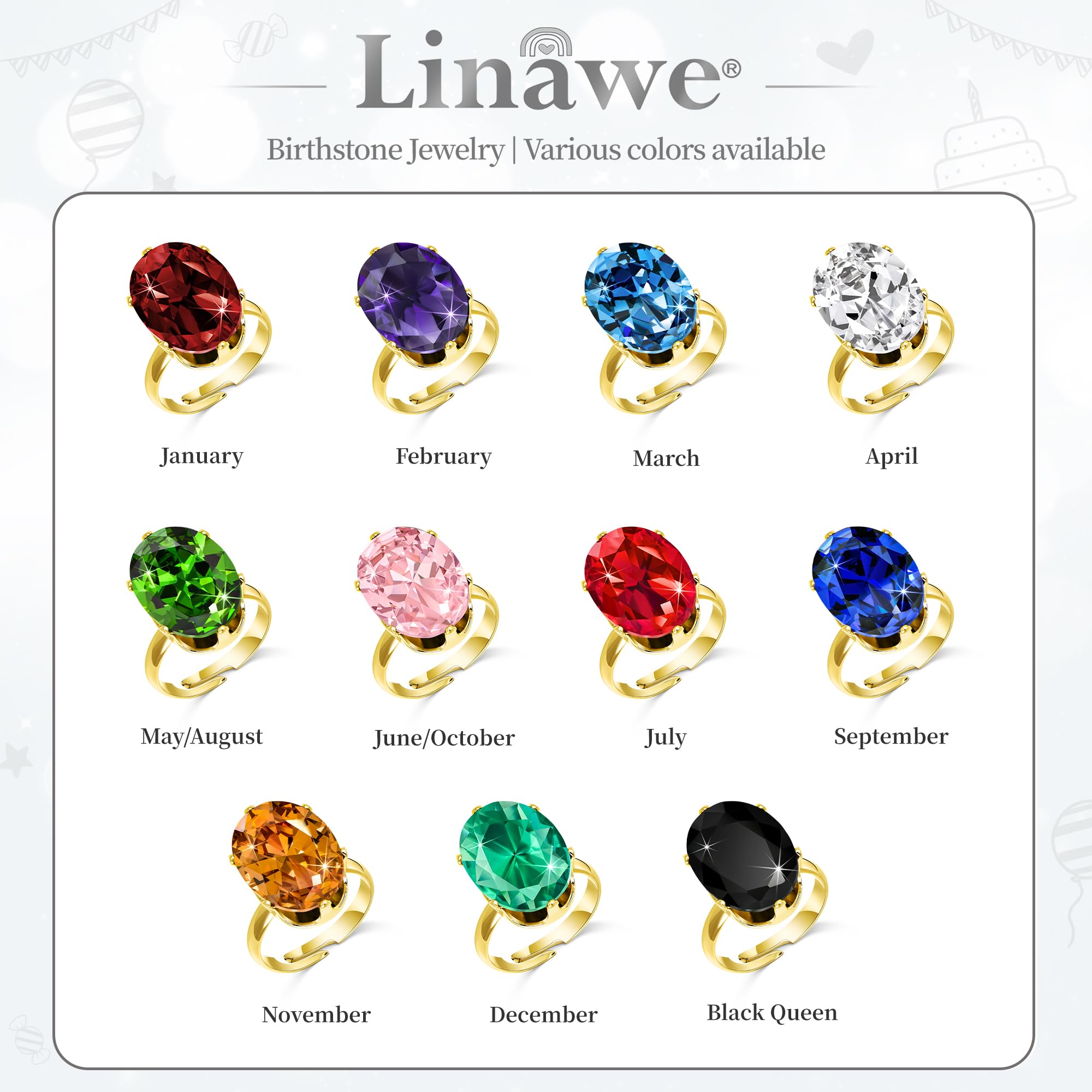 Linawe Fałszywy diamentowy pierścionek moissanite regulowany damskie, duży pierścionek na palec damski, pierścionki miedziane są dostępne w trzech odcieniach złota, różowego złota i srebra