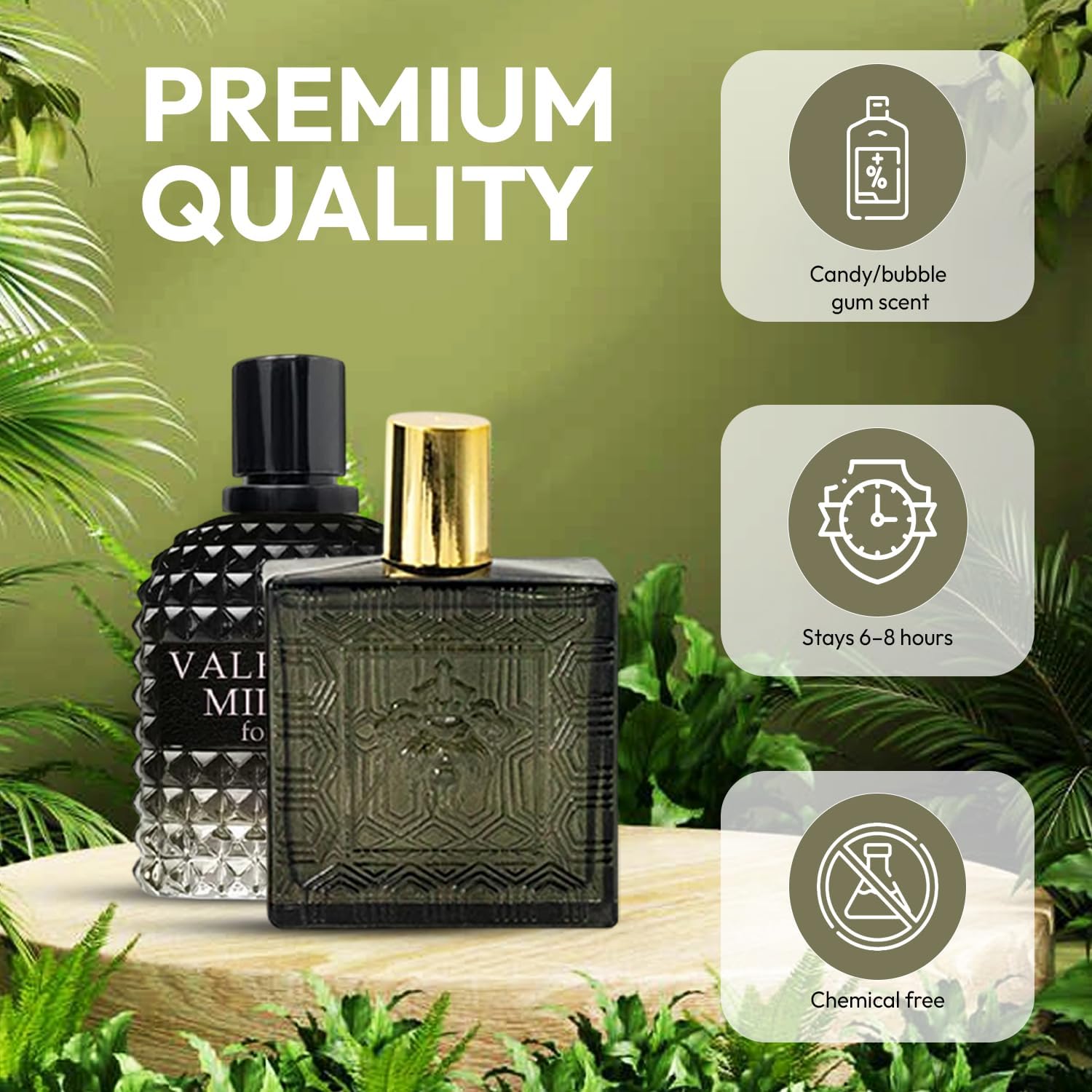 Signature Scent 4-Piece Mini Fragrance Set for Men Includes Lion Black Flame/Lion Black/Cool Boy/Valentine Milano Woody, Spicy, Citrus & Aromatic Fragrance Each One in 100ml / 3.4 Fl oz Bottle - Image 3