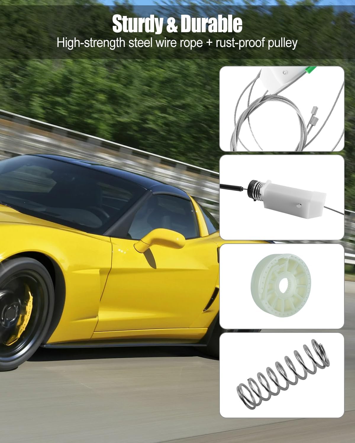 Window Regulator Repair Kit Fits for Chevrolet Corvette C6 2005-2013 Front Driver Left Side Window