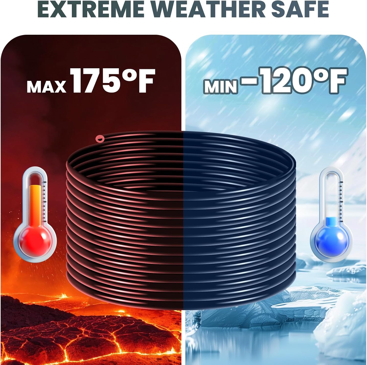 3/8" Self Sinking Aeration Hose, PVC Pond Aerator Hose Kit with 4 Copper Menders and 4 Stainless Steel, Pond Aerator Hose Kit for Home Pond & Fountain Use(100FT)