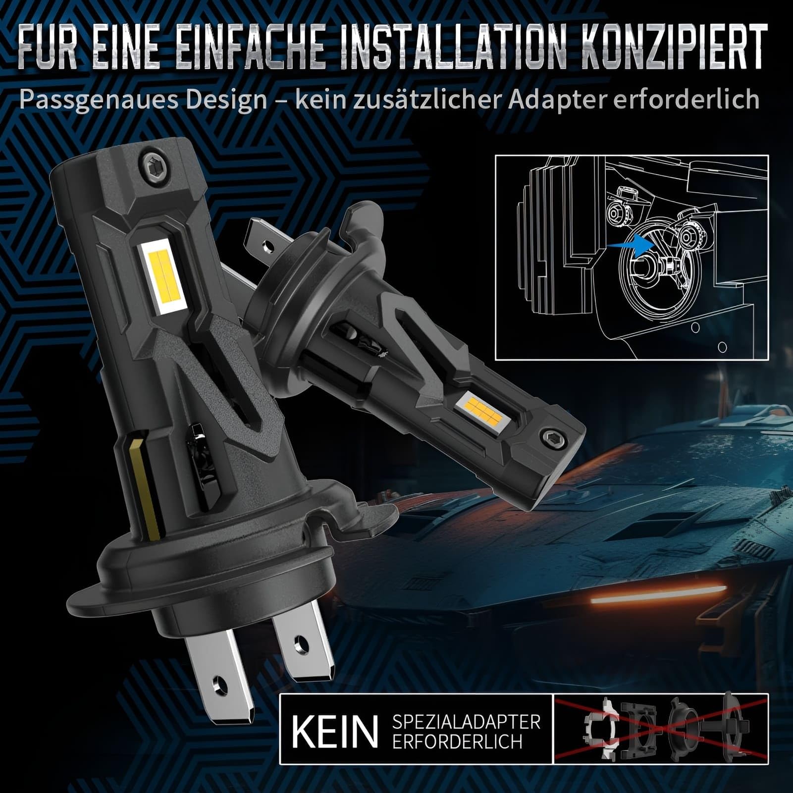 H7 Lampe Auto Halogen 12V 60W 6000K Kaltweiß, H7 Scheinwerfer Birnen für Abblend- & Fernlicht, Superhelle Ersatzbirnen mit Plug & Play Installation, Verbesserte Sicht bei Nacht, 2er Pack
