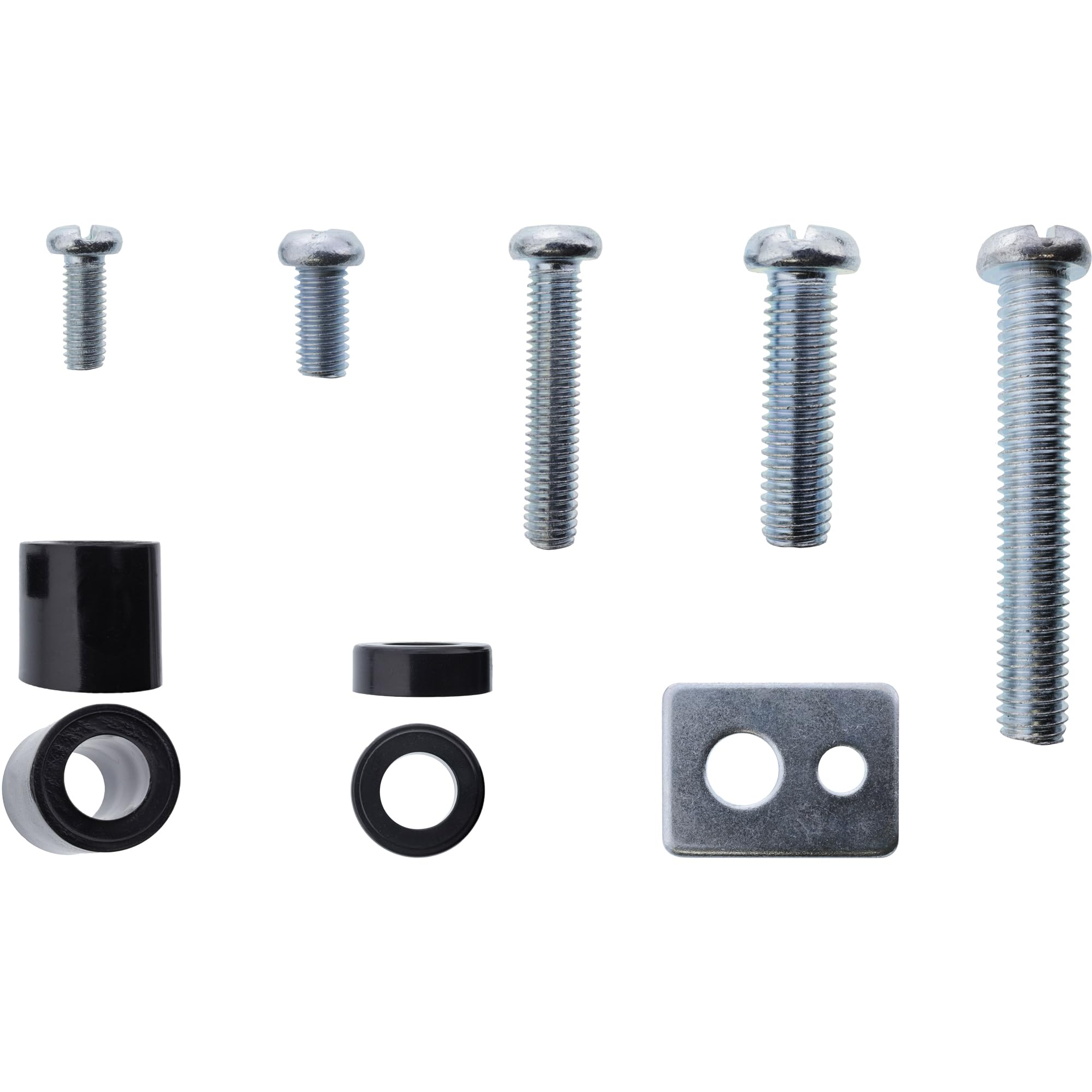 Inline Screw Set for TV Wall Mount, 40 Pieces, Universal VESA Screws Set M5 M6 M8 with Spacers and Base Plates, 23100A