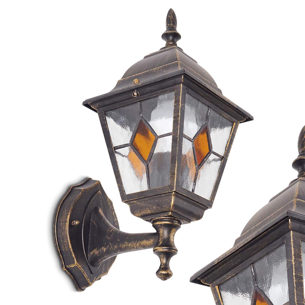 Buitenwandlamp Antoine lantaarn naar beneden