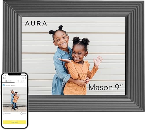 Aura Mason WiFi Digital Picture Frame | Wirecutter's Best Digital Frame for Gifting | Send Photos from Your Phone | Quick, Easy Setup in ...