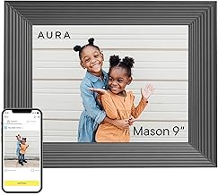 Aura Mason WiFi Digital Picture Frame | Wirecutter's Best Digital Frame for Gifting | Send Photos from Your Phone | Quick, Easy Setup in Aura App | Free Unlimited Storage | Black