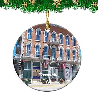Decorah Vesterheim Iowa USA Christmas Ornament Travel Souvenir Personalized Christmas Tree Pendant Hanging Decoration