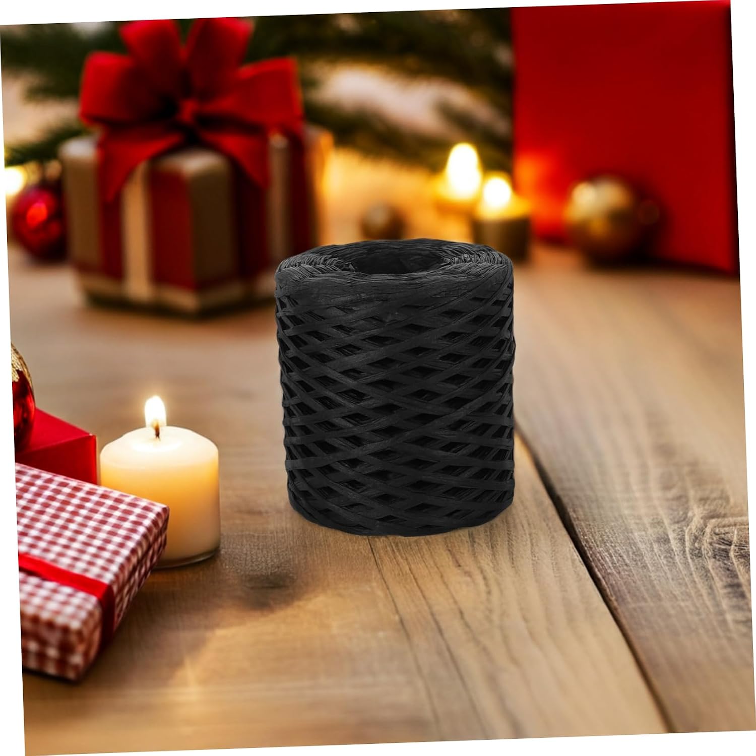 NUOBESTY Natural Raffia Paper Ribbon for Crafts 1 Roll Raffia Yarn String for DIY Weaving Wrapping and Festival Decorations