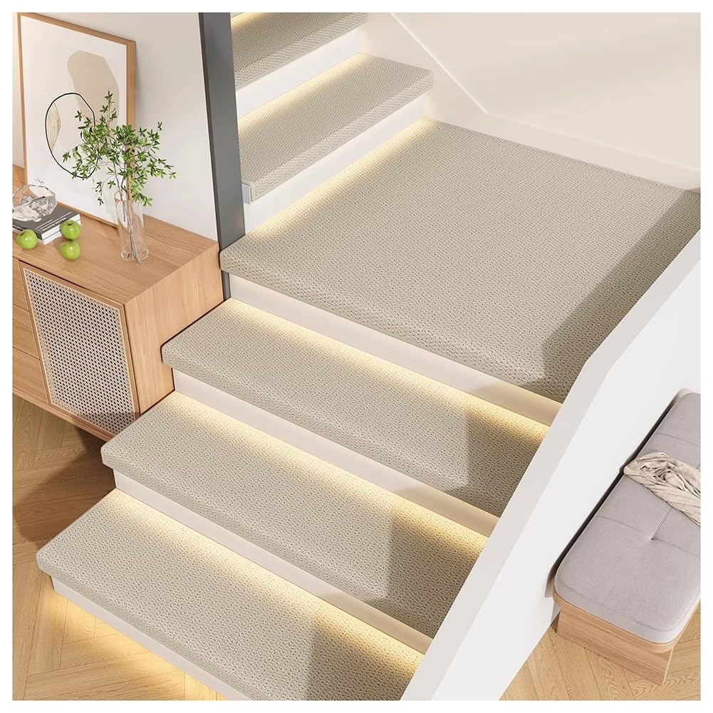 Peldaños lavables y reutilizables de 26x65 cm para protección integral de escaleras de interior