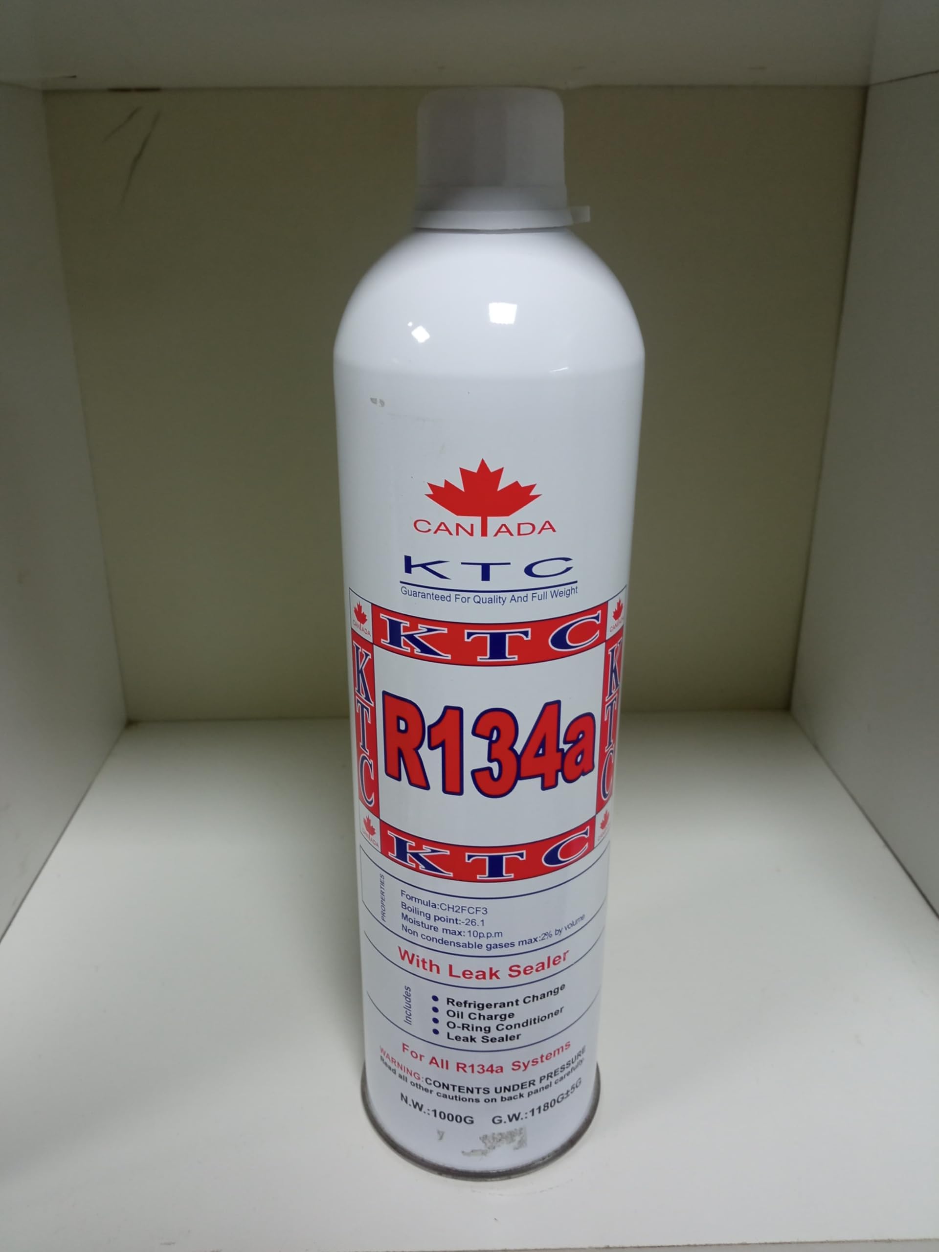 KTC 134a Refrigerant 1000g - High Purity, Efficient Cooling for Automotive and HVAC Systems