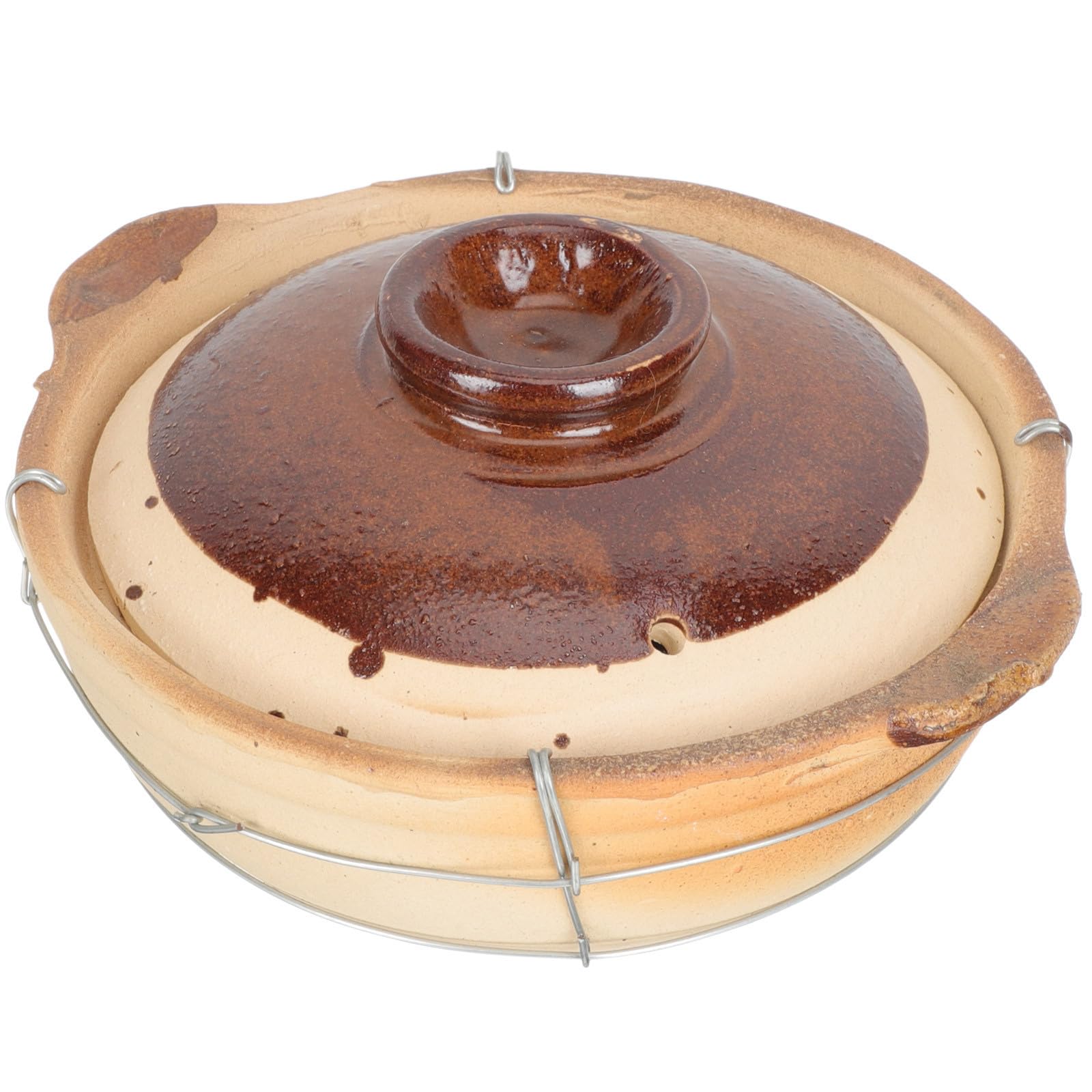 Cazuela de Barro para Cocinar 0.5l con Tapa de Ventilación y Asa, Adecuado para Hot Pot Picante y Fideos, Tecnología de Moldeado Integral Varios estilos