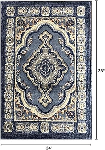 EMIRATES Tapete tradicional para puerta, diseño azul claro, gris, marrón, beige, gris, 520 (2 pies x 3 pies) EMIRATES Tapete tradicional para puerta, diseño azul claro, gris, marrón, beige, gris, 520 (2 pies x 3 pies)