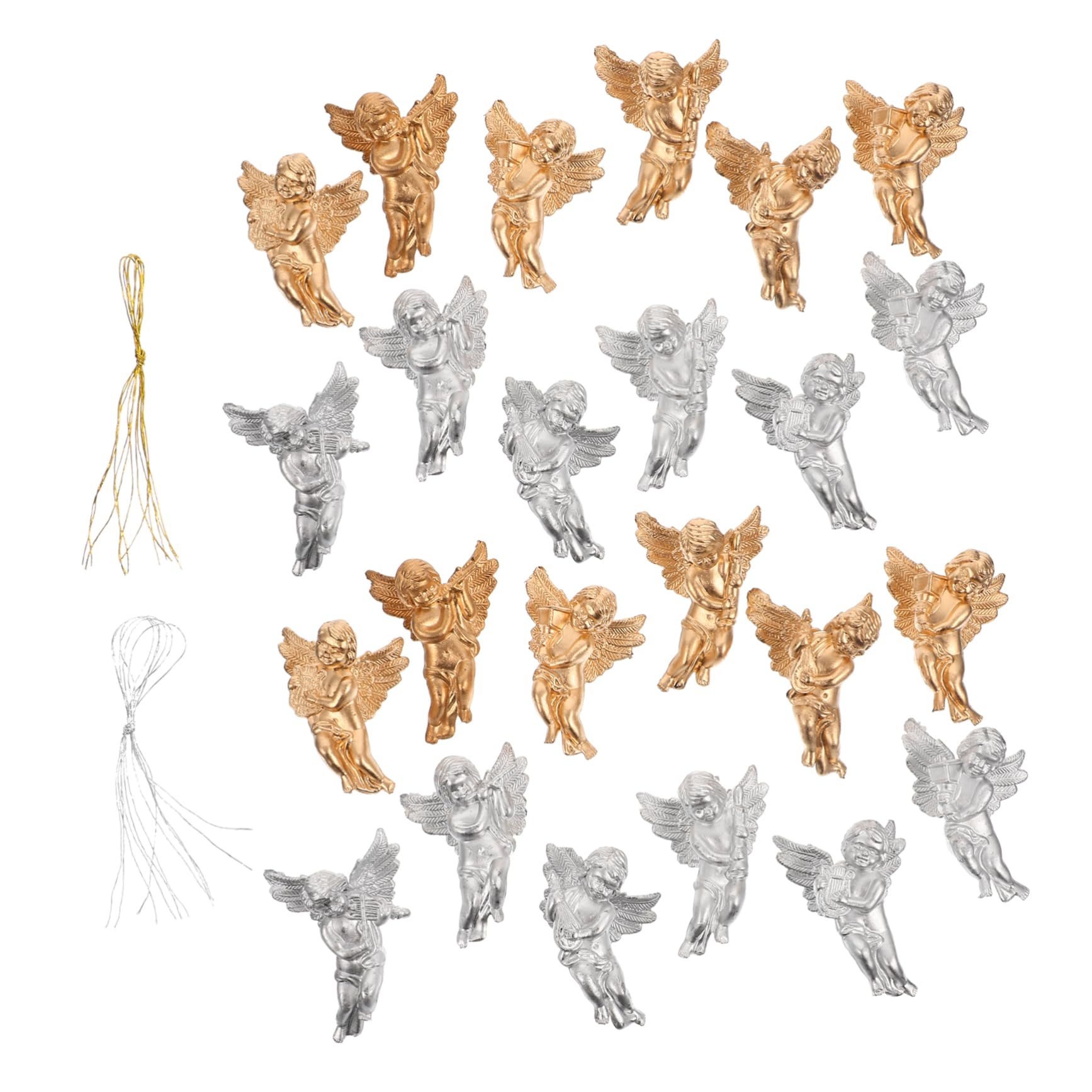 Cabilock 96 Piezas Colgante Ángel de Navidad ángel Cupido Adorno árbol de Navidad Colgando muñecas Christmas Tree Decorations navideños decoración ángeles Colgantes de plástico