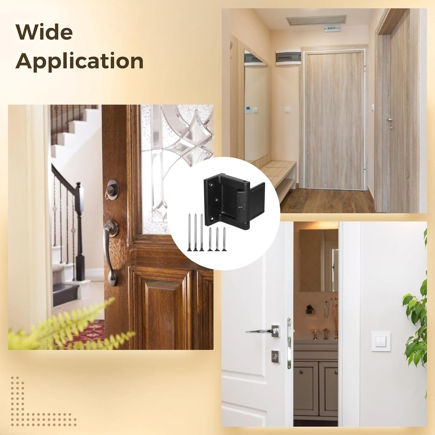 2 Pcs Door Security Locks, Zinc Alloy Door Lock Reinforcer, Heavy Duty Latch for Home Hotel Apartment Dorm