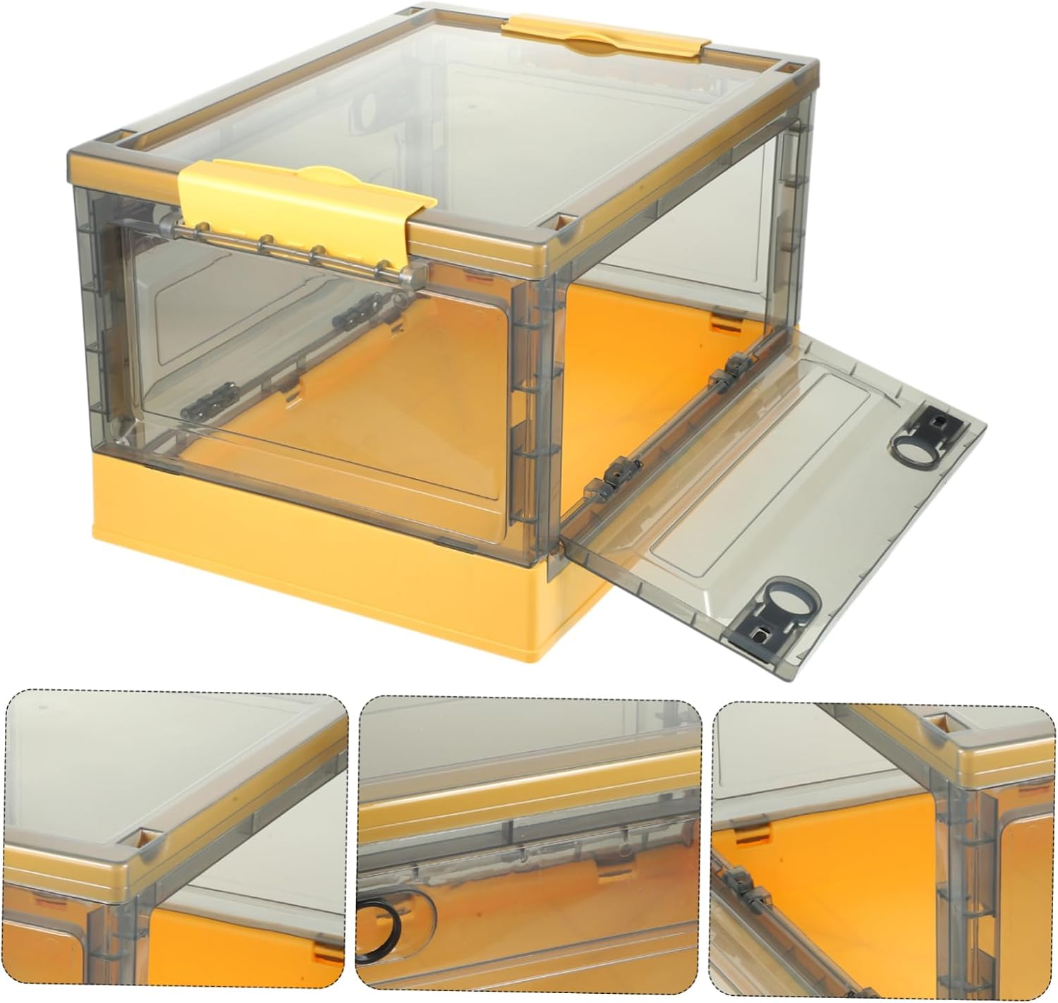 CHILDWEET Large Capacity Plastic Keepsake Box Lid Tabletop Storage Rack for Home Office Bedroom Bag Storage Box