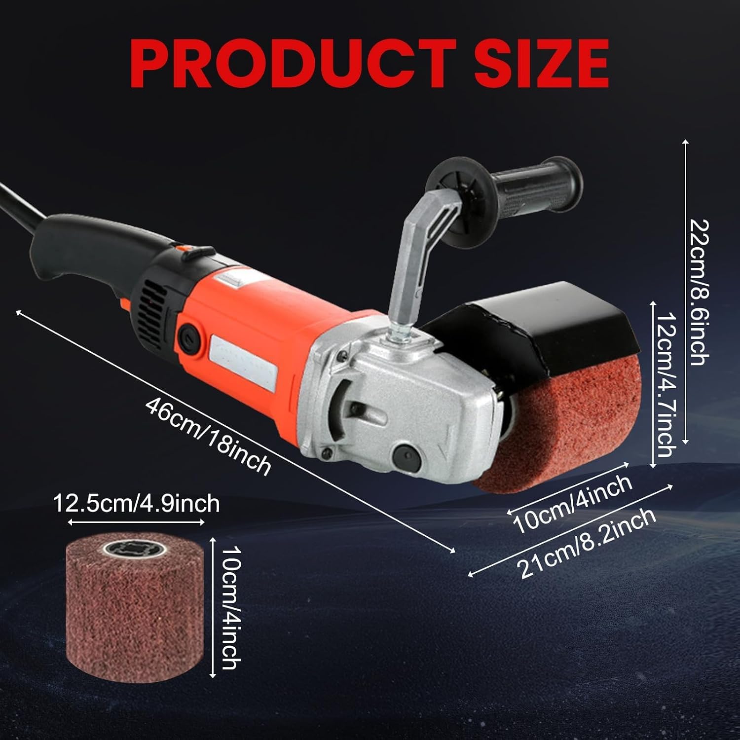 Electric Drum Sander and Polisher for Wood and Metal,1400W with 8 Speeds,Ideal for Surface Refurbishment