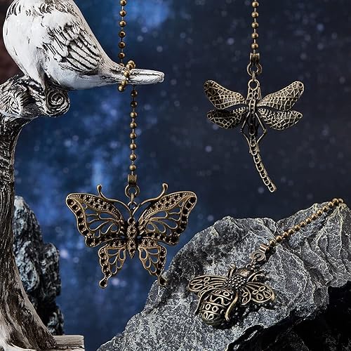 Miniatura 10 de BENECREAT 7 unidades de extensores de cadena de ventilador de techo de cristal facetado de ángel, extensión de ventilador de techo de cristal