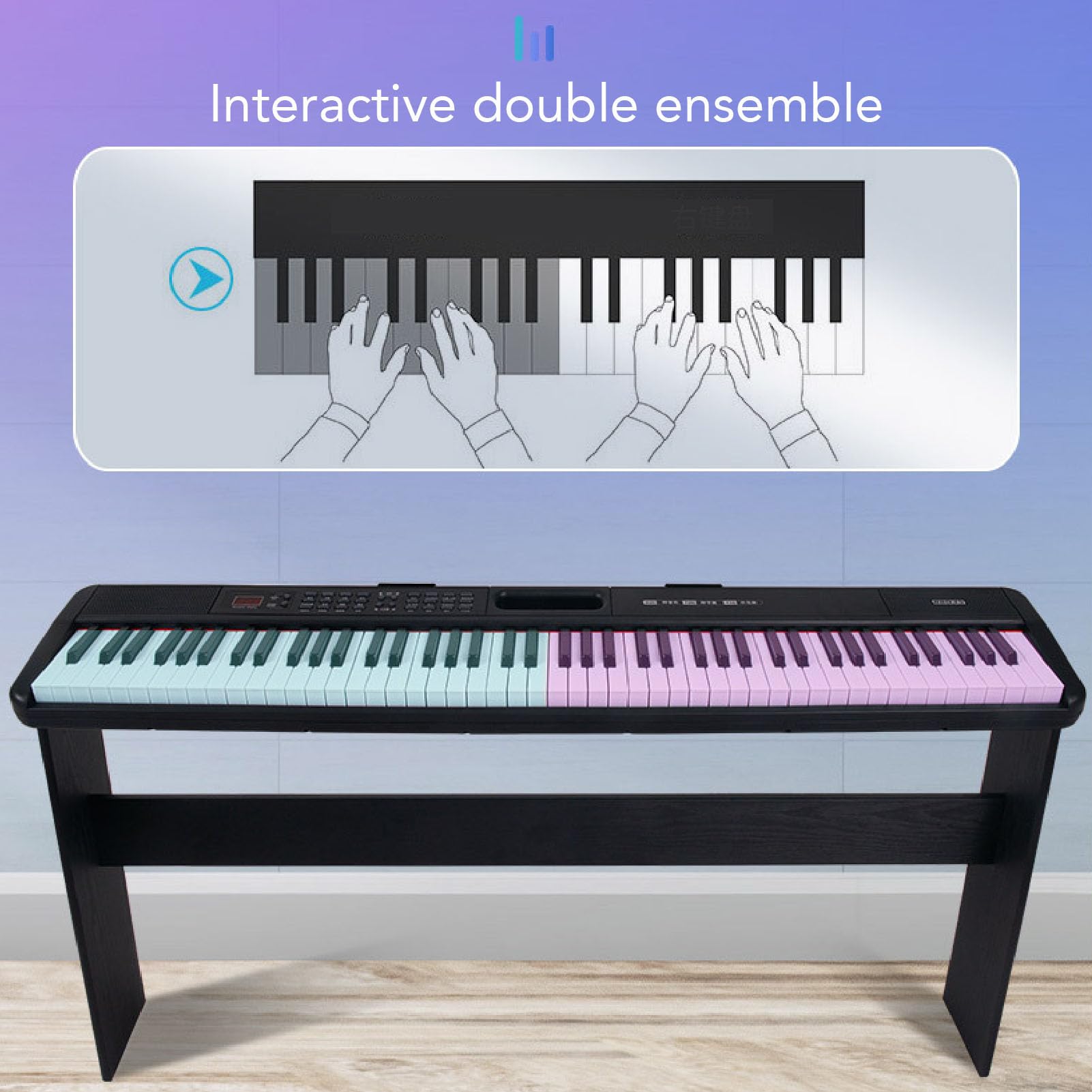 Set di Tastiere Elettriche, Tastiera di Pianoforte Multifunzionale per lo Studio e l'insegnamento Individuale (Spina europea)