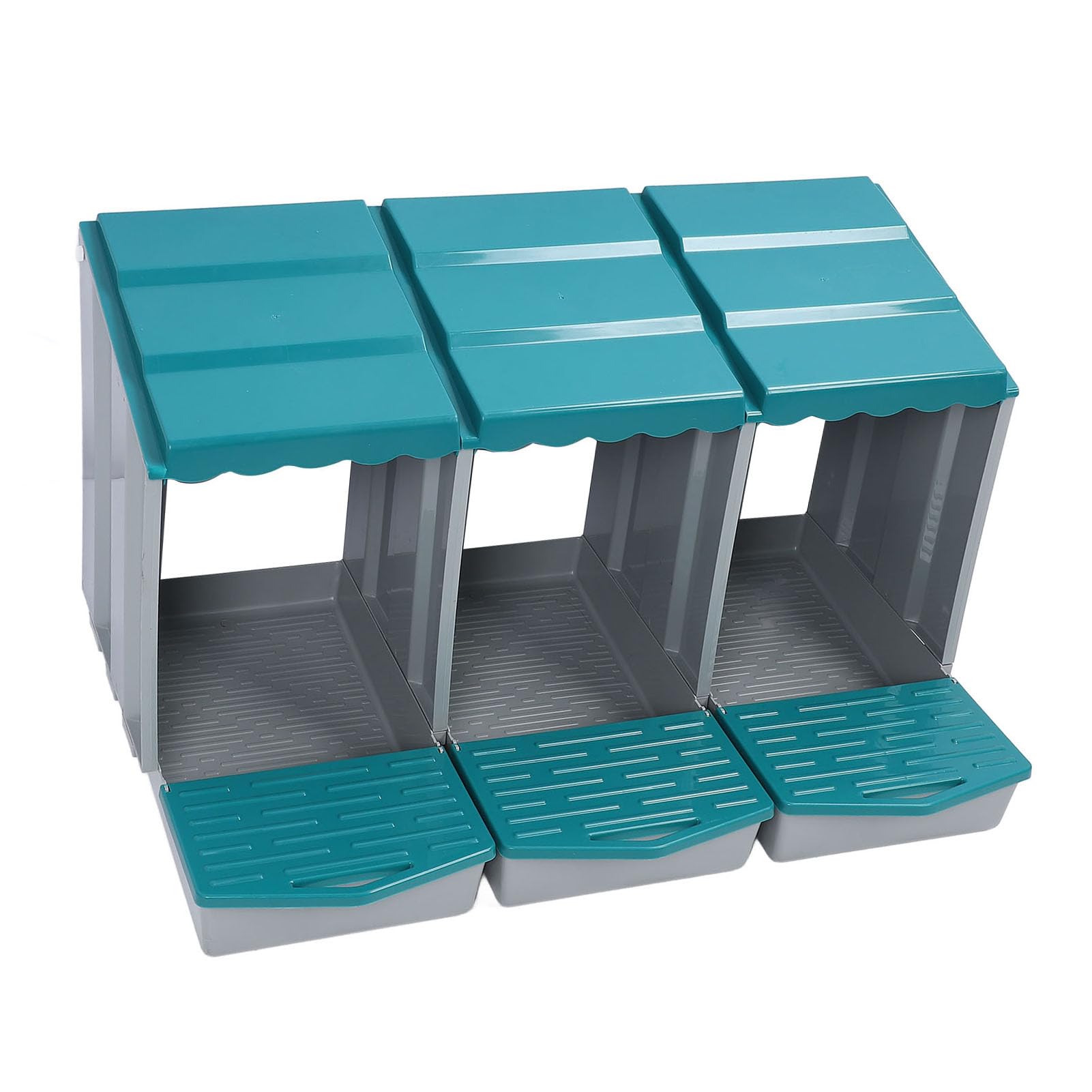 Demeras Caja Nido para Pollos, Cómoda, Espaciosa, Duradera para Gallinas, Patos, Aves de Corral, Material PP, Fácil de Limpiar (3 cavidades)