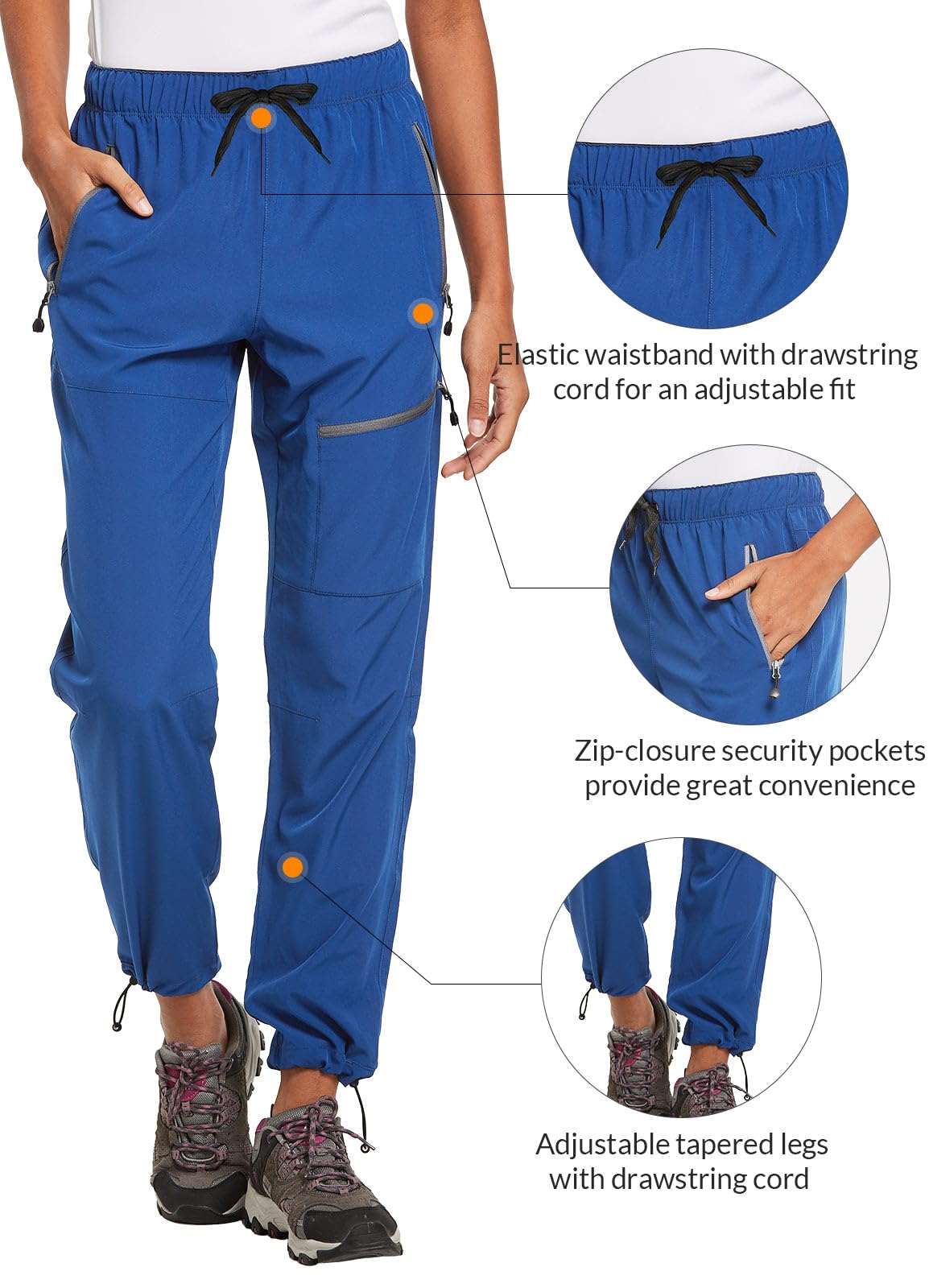 BALEAF Pantaloni Trekking Donna UPF 50+ Asciugatura Rapida Pantaloni Cargo Donna Traspiranti Impermeabile