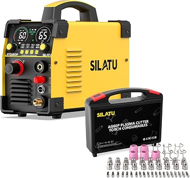 SILATU 65Amps Plasma Cutter STC650P and 50Pcs AG60P Plasma Cutter Consumables