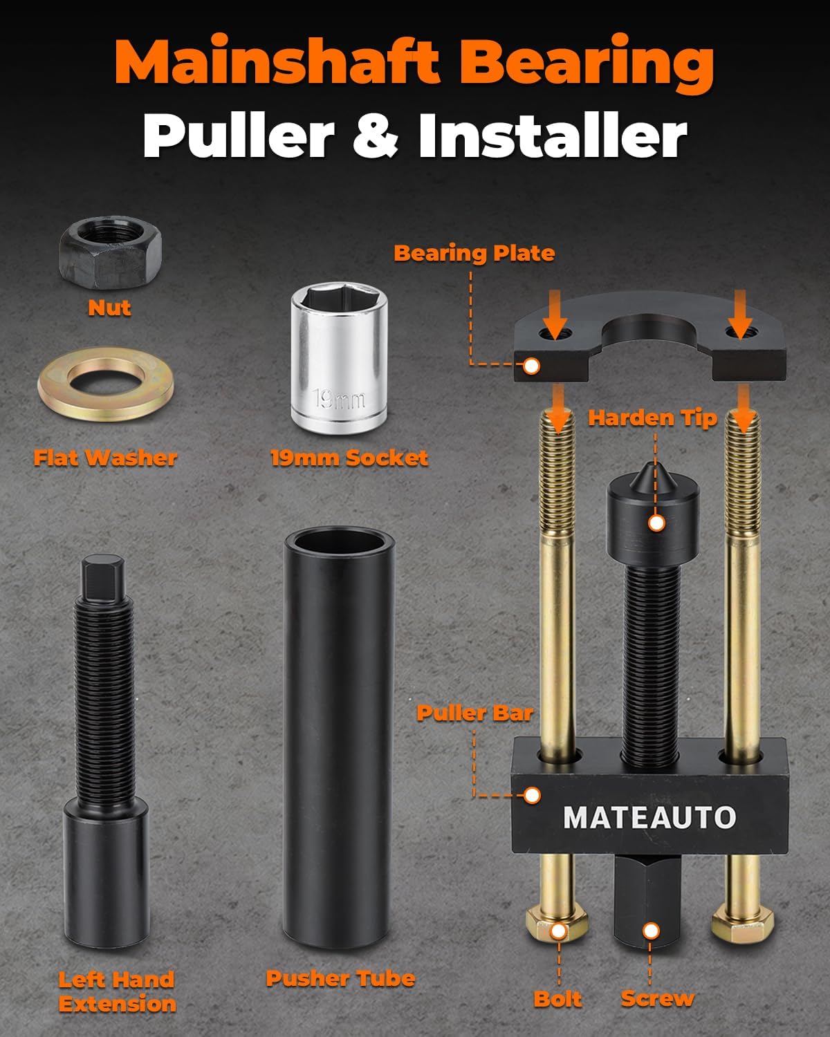 Transmission Mainshaft Inner Bearing Race Puller & Installer Tool Kit Fit for Harley Davidson Big Twin 5 & 6 Speed (1984-Present), Replaces #34902-84, Motorcycle Bearing Race Removal Tool
