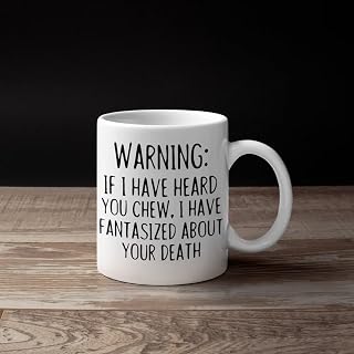 Funny Misophonia Coffee Mug For Fans Of Loud Chewing And Sound Sensitivity, Humorous Hatred Of Noisy Sounds Theme With Playful Artwork, Holiday Christmas 2025 Beverage Cup For Relaxed Morning