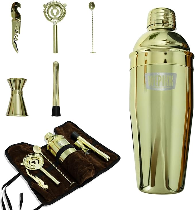 Set de Coctelera de Acero Inoxidable, 750ml, Color Dorado miniatura 4