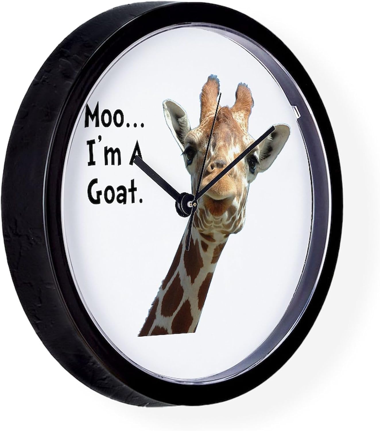 CafePress Moo Giraffe Goat 10" Wall Clock for Livingroom, Kitchen, or Office