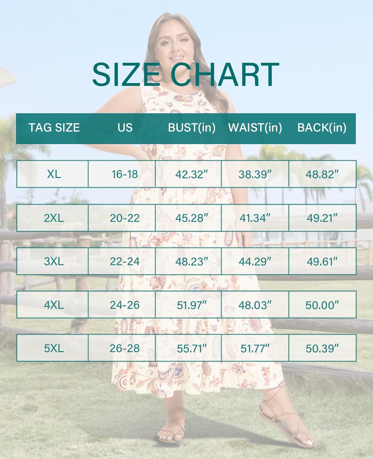 Moon Wood Women's Plus Size Sleeveless Summer Dress Crewneck Tank Casual Flowy Maxi Dress with Pockets Vacation Outfits - Image 5