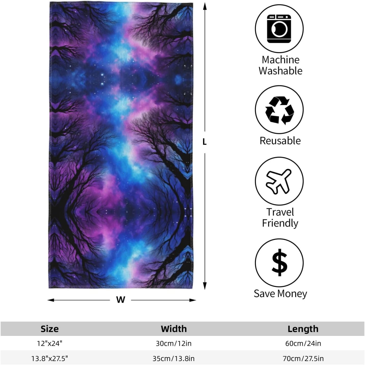 Starry Night Sky Deep Print Hand Towels for Kitchen, Decorative Bathroom Towels Decor Farmhouse Cute for Men Women Gifts