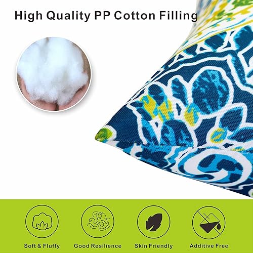 Miniatura 4 de Almohadas para exteriores, paquete de 2 almohadas decorativas impermeables con rellenos, almohadas cuadradas de 18 x 18 pulgadas para cama, sofá,