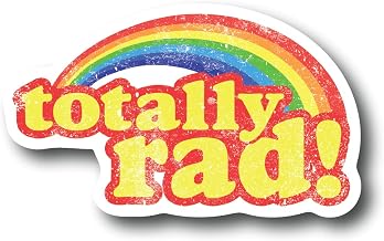 Totally Rad 3 Inch Waterproof Vinyl Decal Sticker Car Auto Rainbow CS226-2PK