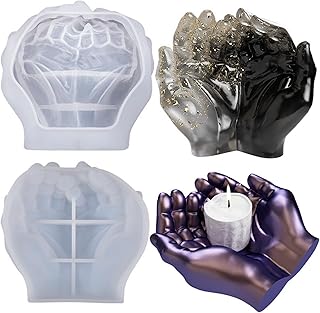 1PC Silicone Resin Hands Dish Mold Moon Lamp Stand Mold,Hand Shape Tray Epoxy Casting Mold for Resin Casting, Silicone Molds Jewelry, Home Decoration