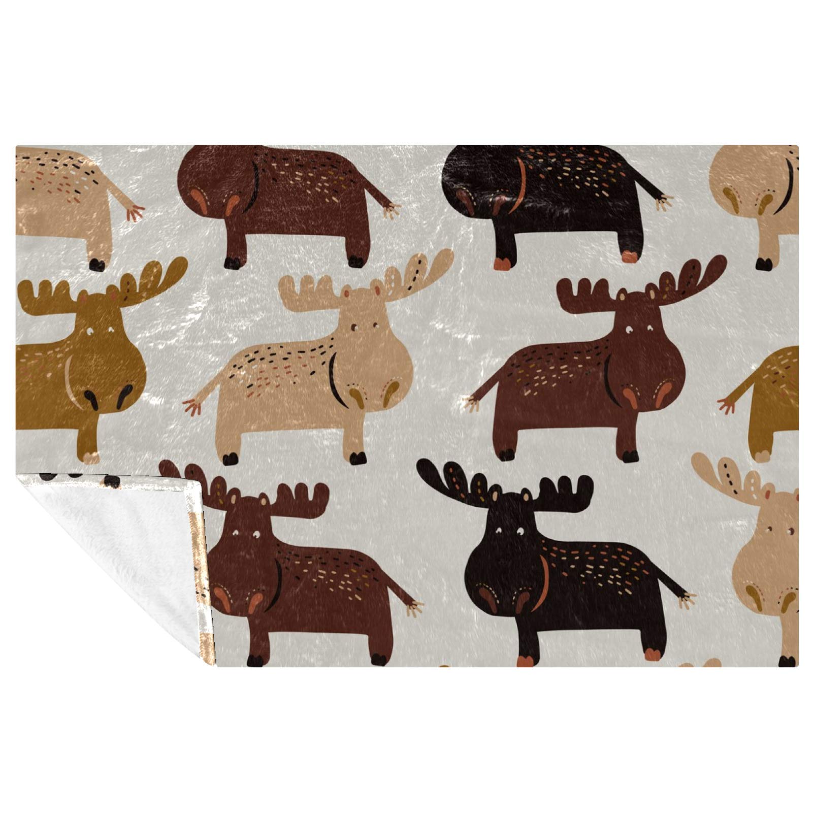 Couverture douce et chaude élan coloré pour lit canapé pique-nique camping 150x100