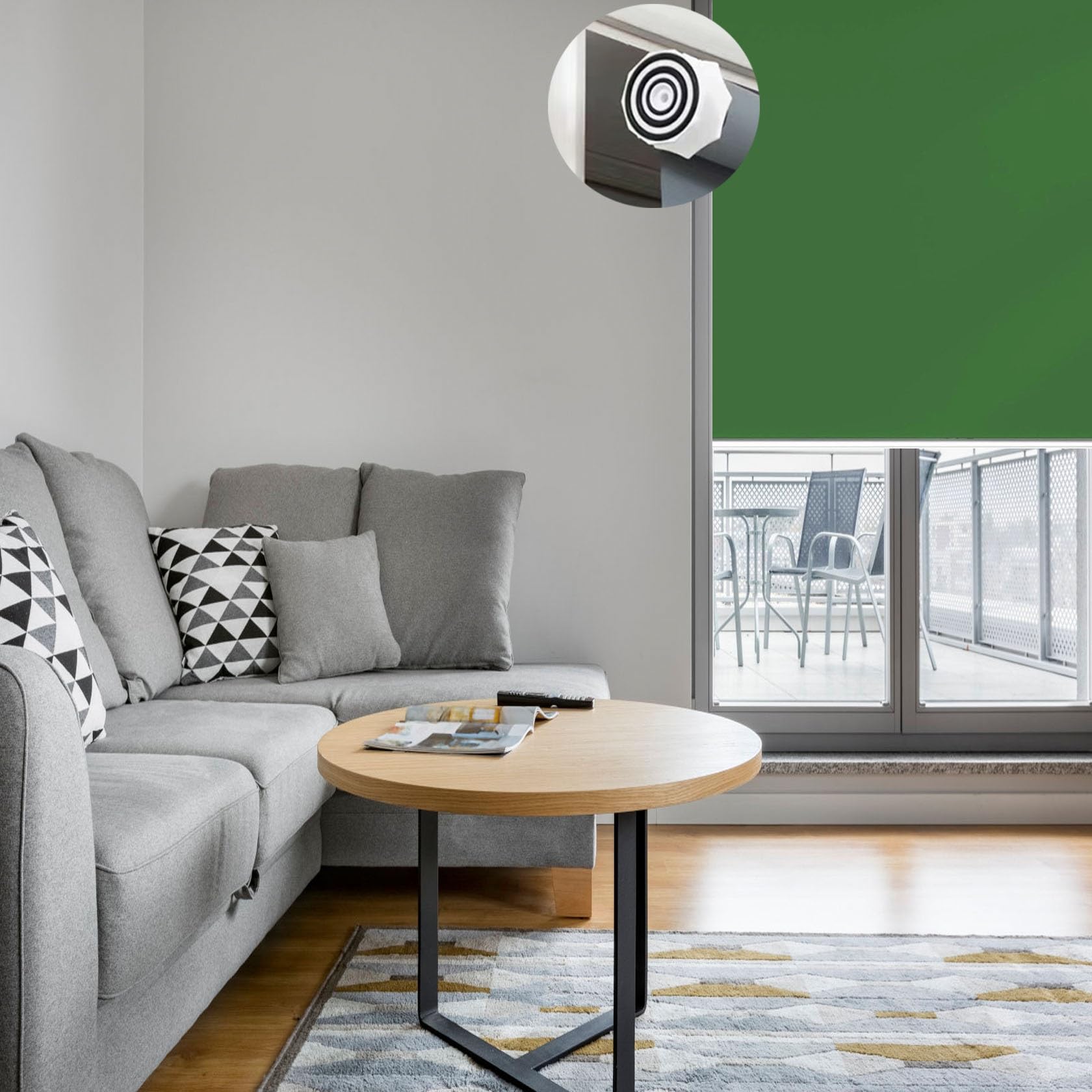 Store enrouleur jour nuit sans perçage 105x240cm vert foncé pour fenêtre et bureau